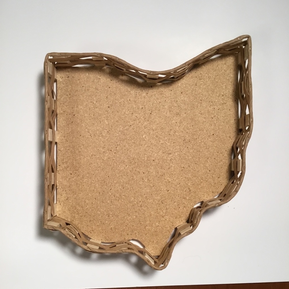 Hand woven basket - the shape of the state of Ohio